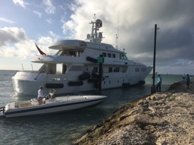 42m yacht runs aground in Bahamas this morning