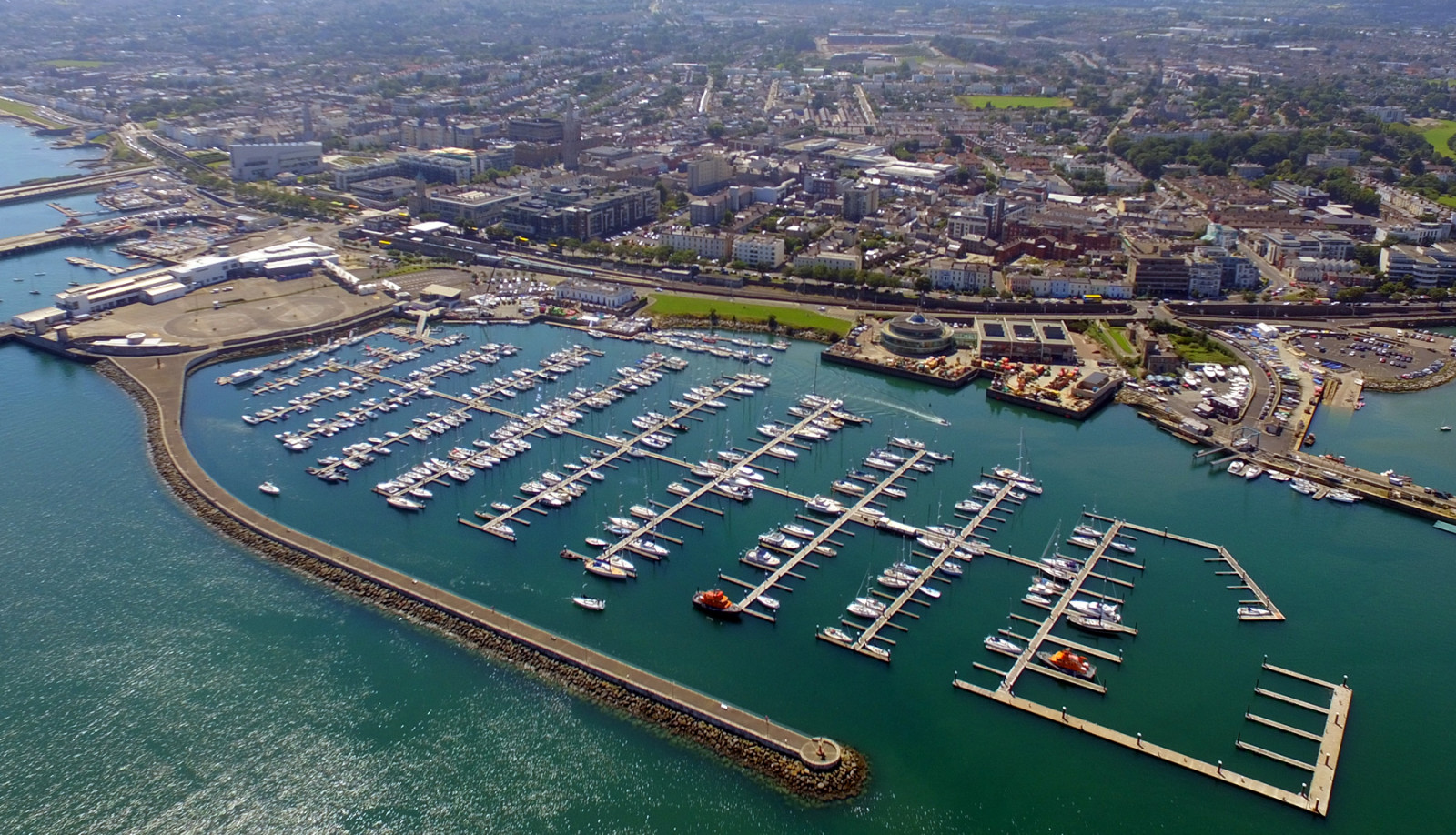 WORLD Dublin Aerial View Dun Laoghaire Marina.